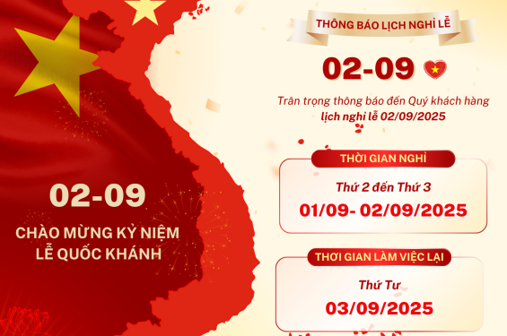 Thông báo nghỉ lễ Quốc Khánh 02/09